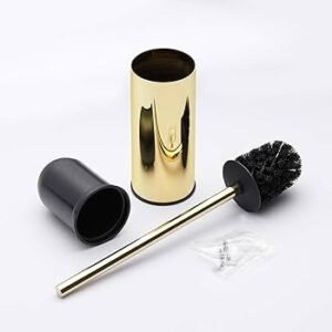 Stainless Steel 304 Gold Round Freestanding Toilet Bowl Brush and Holder for Bathroom