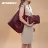 Montana West Hobo Bag Purses and Handbags for Women Top Handle Handbags with Pockets Zipper A-burgundy Large