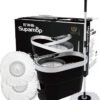 Sweet Home Supamop Premium Foot Press and Hand Press Spin Mop Set Mop Bucket Set with Wringer Black