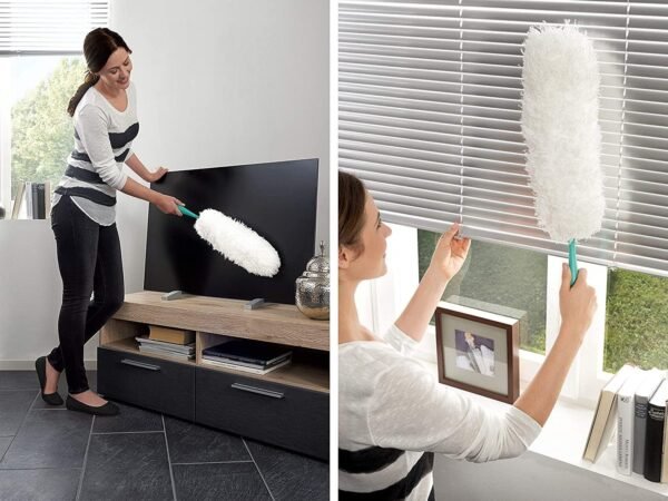 Microfibre Duster X Large White Turquoise