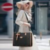 Keyli 3 PCS Laptop Bag for Women Canvas Tote Bags Large Capacity Shoulder Handbag Lightweight Briefcase Purses