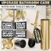 Stainless Steel 304 Gold Round Freestanding Toilet Bowl Brush and Holder for Bathroom